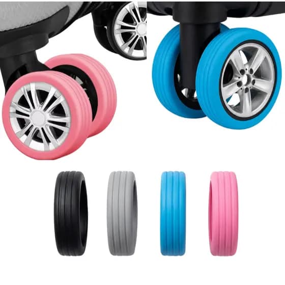 Revestimento Silicone Rodinha Mala 5cm Amortecedor de Impacto Protetor de Rodas Contra Desgaste Sujeira Caminhada