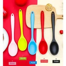 Colher De Silicone 20cm Colorida De Cozinha