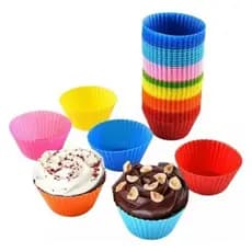 Kit Silicone 12 Peças Formas Antiaderentes Multiuso Cozinha Confeitaria Multi Uso Fácil Limpeza