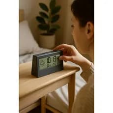 Relógio Despertador Digital Mesa Acorda Alarme Horas Temperatura Preto Presente Casa Achadinhos