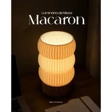 Luminária de Mesa (Mesa de cabeceira, Escritório, Sala de Estar e Jantar) - Modelo Macaron