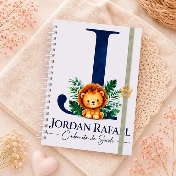 Caderneta de Vacinação Infantil Personalizada Nome na Capa Diversos Temas Alfabeto