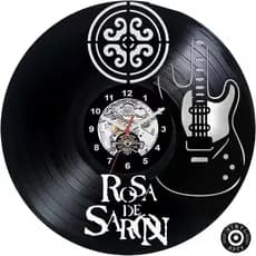 Relógio  de parede Banda Rosa de Saron  - Feito em disco De Vinil Real - Disco de vinil cortado Relógios de parede 30cm