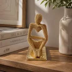 Enfeite Pensador de Resina Brilhante Escultura para Decorção de Mesa, Escritorio, Estante - MDOL-08