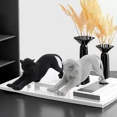 Estátua Leopardo de Resina Luxo para Decoração de Mesa, Escritorio, Estante - MLPD-40