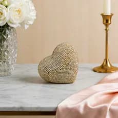Enfeite Coração de Resina Brilhante Escultura para Decorção de Mesa, Escritorio, Estante - MLOV-05D