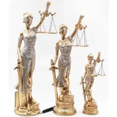 Enfeite Deusa Dama da Justiça de Resina [ 30cm, 41cm ] Brilhante Escultura para Decorção de Mesa, Escritorio, Estante