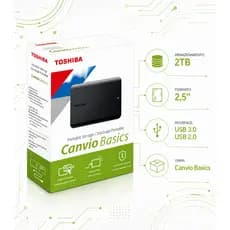 SSD HD Externo Toshiba Canvio Basics 2TB USB 3.0 Preto – HDTB520XK3AA