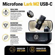 Microfone de Lapela sem fio Hollyland Lark M2 Versão USB-C Original Lacrado