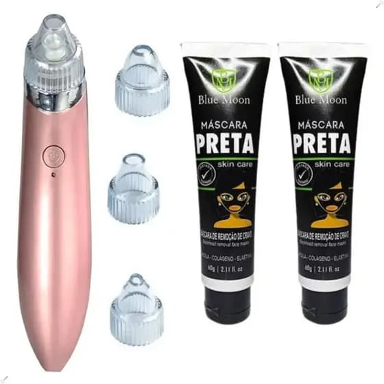 Kit Limpeza De Pele Mascara Preta 100ml + Extrator de Cravos Elétrico