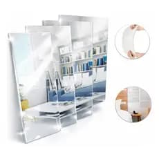 Espelhos Acrílico Adesivo Decorativo Funcional Vários Formatos Quarto Roupeiro Box Banheiro