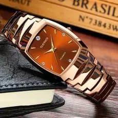 SENO Retro Square Dial Relógio Masculino High-End Café Ouro Quadrado Relógio Luz Luxo Luminoso Relógio de Quartzo 8MJW