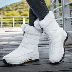 Botas Femininas De Neve De Inverno Sem Algodão Com Zíper Plus Size 42 OK689 MJOU