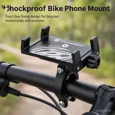 Suporte De Telefone Para Bicicleta Em Liga De Alumínio , Fixação De Quatro Garras À Prova De Choque , Compatível Com Sco