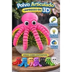 🐙 Polvo Articulado Impresso em 3D | Brinquedo Sensorial