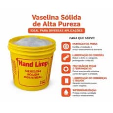 VASELINA SÓLIDA INDUSTRIAL 2,5KG ALTA PUREZA ALTA LUBRIFICAÇÃO HANDLIMP
