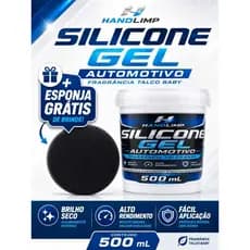 SILICONE GEL AUTOMOTIVO 500ML HANDLIMP BRILHO SECO ALTO RENDIMENTO + ESPONJA GRÁTIS