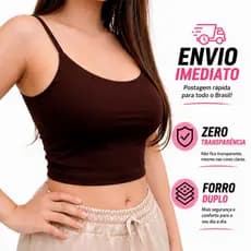 Cropped Feminino Suplex Alça Fina Forro Duplo Blusa Feminina Blusinha Basica Blusa Regata Academia
