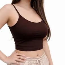 Cropped Feminino Alça Fina Suplex Blusa Feminina Estilosa Forro Duplo Regata Academia básico