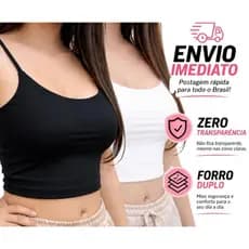 KIT 2 Cropped Feminino Suplex Alça Fina Forro Duplo Regata Academia Blusinha básica Moda Feminina