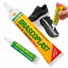 Cola de Sapateiro Brascoplast  75g Sem Toluol Contato Couro MDF Borracha Madeira Resistência Água