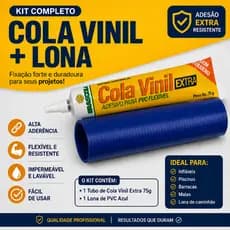 Kit Reparo Colchão Inflável Cola Vinil + Lona PVC Alta Resistência Impermeável