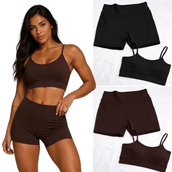 CONJUNTO DE ACADEMIA FEMININO - TOP E SHORT