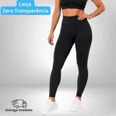 Calça Legging Feminina Cós Alto Zero Transparência Blackout Fitness Academia Promoção