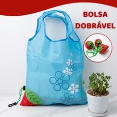 Sacola Ecobag Dobrável Impermeável Grande Capacidade, Bolsa Reutilizável para Compras, Mercado e Feira