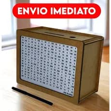 Cofrinho de Madeira TV Retrô + Caneta de Registro, Presente Criativo para Crianças