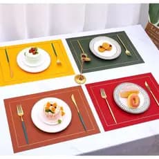 🍽️ Kit 6 Jogos Americanos de Couro Elegantes！Preço com desconto!