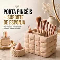 Porta Pincéis Estilo Luxo para Namoradas e Organizador Premium com suporte Esponja para Presente