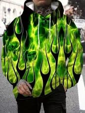Outono Masculino Leopardo Impressão Hoodie 3D Manga Longa Pulôver Casual Streetwear Personagem Dos Desenhos Animados Mol