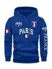 Paris Bandeira Carta Impressa Das Mulheres Dos Homens Moletom Com Capuz Outono Inverno Diário Férias Ao Ar Livre Fitness