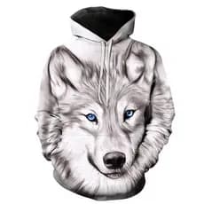 Novo Estilo 3D Padrão Animal Uivando Lobo 3D Impresso Moletom Com Capuz Roupas Masculinas Quatro Estações Moda Esportiva