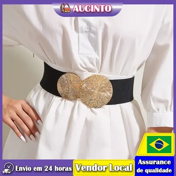 Aucinto cinto casaco decorativo feminino com cinto vestido cintura estreita terno elástico cintura selo largo