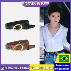 Aucinto senhoras cinto pino fivela cinto estudante simples All-Match Jeans decoração cintura Casual