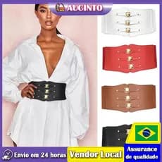 Aucinto Cinto Retrô Feminino Moda Cintura Elástica Larga Camisa Decorativa