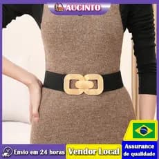 Aucinto feminino elástico elástico cintura selo preto cinto All-Match decorativo cintura larga selo