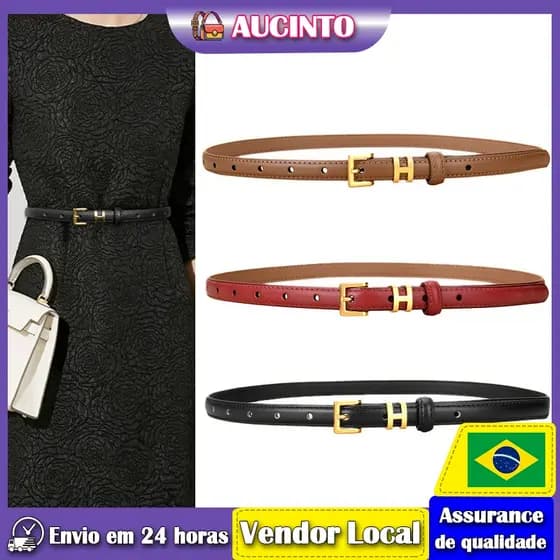 Aucinto novo estilo cinto feminino cinto fino elegante All-Match pequeno cinto vestido decorativo