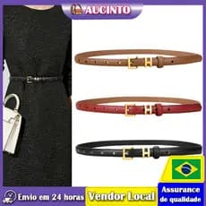 Aucinto novo estilo cinto feminino cinto fino elegante All-Match pequeno cinto vestido decorativo