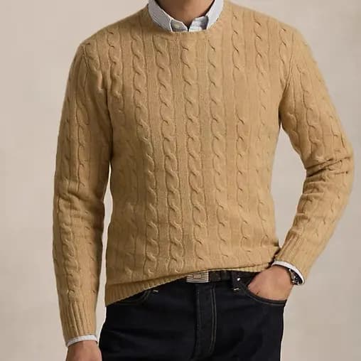 P Polo masculino feminino mesmo estilo clássico torcido flor corda torcida 100% suéter de caxemira peito com cavalo