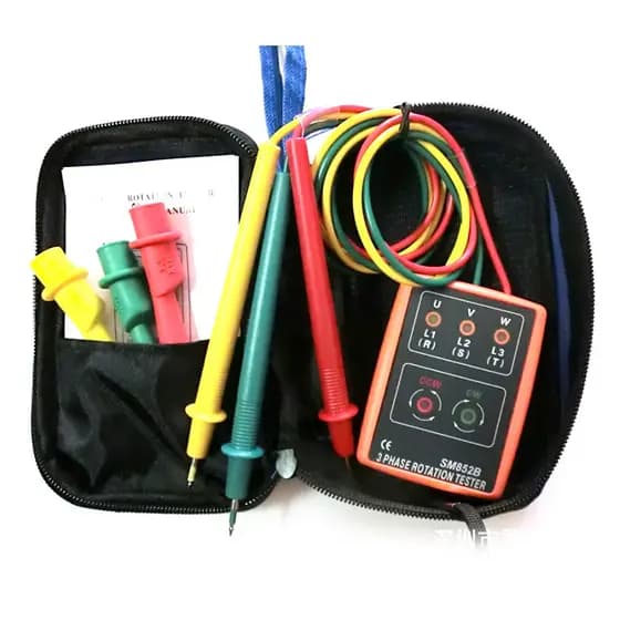 Medidor de sequência de fase AC trifásico portátil SP8030 medidor de sequência de fase 600V Detector de corrente SM852B