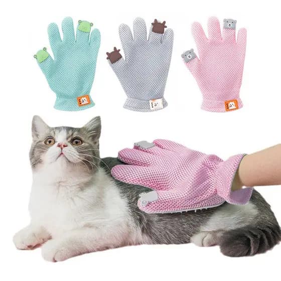 Luva de gato para remover pelos flutuantes, escova para remoção de pelos de animais de estimação, pente de massagem para