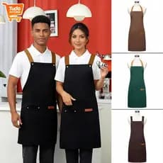 Avental Impermeável Ajustável em Lona Canvas Cozinha Restaurante Churrasco Unissex