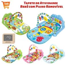 Tapete de Atividades Musical com Piano Interativo e Móbiles para Bebê