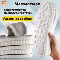 Palmilha Esportiva Ortopédica 4D Super Macia com Suporte de Arco