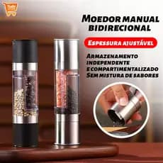 Moedor Manual e Ajustável de Pimenta Temperos 2 em 1 Inox