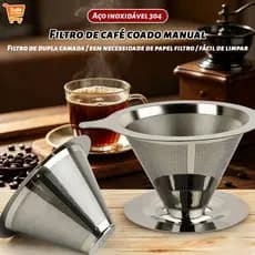 Coador de Café InoxArte 103 – Filtro Permanente Aço Inox Reutilizável