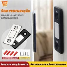 Kit 6-24 Peças Fecho Magnético Ultra Forte - Solução para Armário e Porta